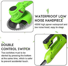 Cordless Lawn Mower Portable Electric Lawn Trimmer Hand Lawn Mower Battery Operated Electric Lawn Adjustable Handle Height for Yard and Garden