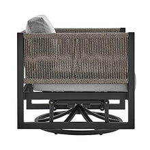 Seeheool Mareike Outdoor Patio Swivel Glider Lounge Chair in Black Aluminum with Gray Cushions