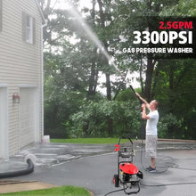 PowerSmart 3500 PSI Gas Pressure Washer with 2.5 GPM Flow Rate, 3800W Power, Onboard Soap Tank, Spray Gun & Wand, and 5-Nozzle Set for Cleaning Cars, Fences, Driveways, Homes, and Patios