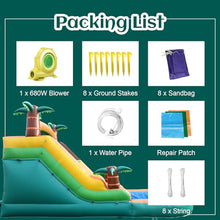 Commercial Water Slide Large 100% PVC Inflatable Water Slide for Adults Kids with Blower Blow Up Water Slide with Splash Pool Outdoor Backyard Party 21x9x12ft
