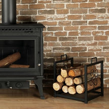 WXPWAMZ Small Firewood Rack With Handles, Indoor & Outdoor Log Holder, Wrought Iron Wood Stacker