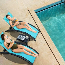 DUYHBAWRS 3Pcs Sun Lounger Recliner Set Aluminum Chaise Lounges,Reclining Chair with 5 Adjustable Backrest, Cushion, Table for Garden