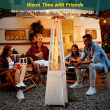 OutdoorVibe 42,000 BTU Pyramid Patio Heater, Stainless Steel Outdoor Propane Heaters Glass Tube Propane Patio Heater with Wheels and Cover, Backyard, Garden, Patio, Porch and Pool