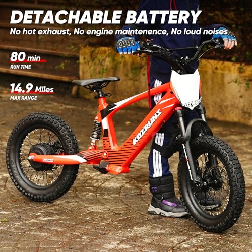 TUIBOKA Kids Electric Dirt Bike 36V 500W 3 Speed 15.5 MPH Red
