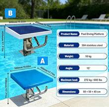 Stainless Pool One Step Diving Starting Block, Swim Competition Training Jumping Platform, Indoor Outdoor Pool Jump Board, with Fittings, Diving Boards for Inground Pools A