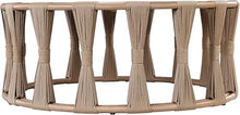 Meridian Furniture 55005-CT San Pietro Collection Art Deco Outdoor Patio Coffee Table with Natural Teak Finish Aluminum, Polypropylene Fabric Rope, 40.5" W x 40.5" D x 16.5" H, Natural