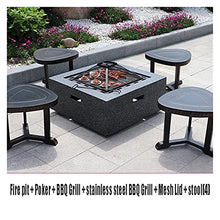Outdoor Fire Pit Large BBQ Leisure Table On The Garden Terrace, Outdoor Cooking Fire Pit, Wood Burning Fire Bowl, Multifunctional Heating Fireplace