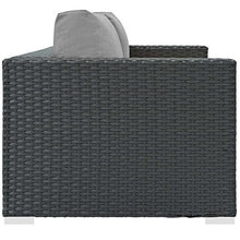 Modway Sojourn Wicker Rattan Outdoor Loveseat Canvas Gray