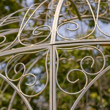 Zaer Ltd. Large Round Metal Garden Gazebo with 3 Entries and Side Walls Antique Bronze