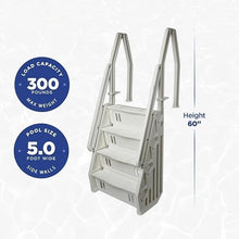 Adjustable Above Ground Ladder for 46 to 60-inch Wall Height Pools