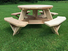 Western Red Cedar 45" Round Top Picnic Table w/Easy Seating