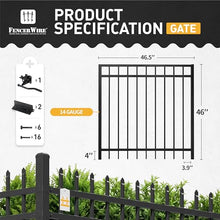 Fencer Wire Heavy Duty Flat Top Fence Gate 4FT x 4FT Black
