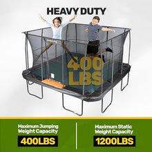 JumpKing Pro-Series 13'x13' Square Trampoline with Enclosure Net Black