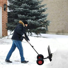 Snow Plow Snow Removal Shovel,Snow Shovel w/Wheels Snow Shovel,for Driveway Doorway Heavy Duty Metal Rolling Snow Plow for Snow Removal,w/Large Blade