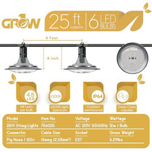 Grow1 Greenhouse Lights for Plants 100 Feet (48 Bulbs) IP 64 Rating Outdoor Grow Lights for Plants Waterproof, 6500K Spectrum Bulbs for Greenhouse Light