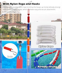 Pool Lane Divider Ropes 3 16 35 59 88 ' 98 FT, Indoor Swimming Pools Safety Floats Dividing Rope Cylindrical Floating Kit 6cm/ 9/ 11 CM Wide Buoy Lines with Hooks, Bright ( Color : Width 6cm (2.4inch)