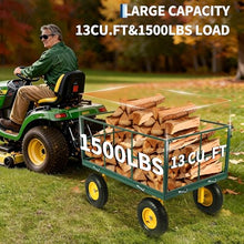 Litake 1500 lbs Heavy Duty Steel Garden Wagon Cart with 180° Swivel Handle