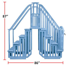 Aqua Select Anti-Slip Pool Steps Entrance System with Gate | Tranquil Blue | for Above Ground Swimming Pools | Safety Stairs Capacity Up to 400 lbs