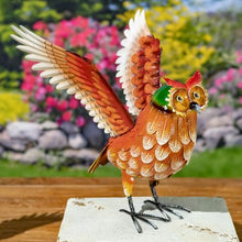 Zaer Ltd. Set of 6 Assorted Hand-Painted Metal Owl Figurines Indoor Outdoor Garden Decor
