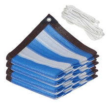 10x10m Heavy Duty UV Blocker Shade Sail Canopy - Waterproof Tear Resistant Perfect for Garden Patio Greenhouse Car Shelter - Blue Stripe Design