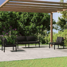 MNCVXAXG 4 Piece Patio Lounge Set with Cushions Aluminum Anthracite