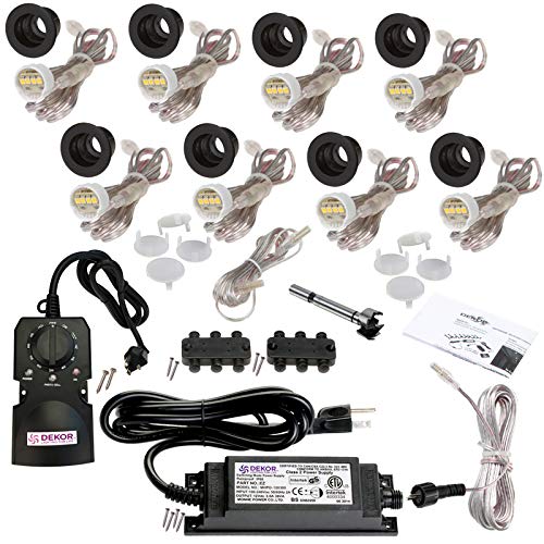 DEKOR Recessed LED Stair Lights, Deck Step Lights, Outdoor Kit, White US