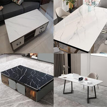 Rectangle Tempered 8mm Thick Polish Touch Corners Glass Table Top, Glass Table Top with Marble Design, Glass Coffee Table Rectangle Glass Table Top Replacement Rectangle Table Glass Top(D,100x55cm)