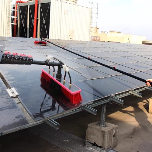 DPLXQPP Window Cleaning Brush Telescopic Photovoltaic Panel Cleaning Brush Can Spray Water Through Brush Window Cleaning Set Suitable for Outdoor High Windows,20FT【6m】