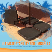 OROTLECT Umbrella Ebony Resin Cross Arm Base Weights for Outdoor Shade Stands – 4-Piece Fillable Set Holds 35 lbs Each for 140 lbs Total – Heavy Duty Support for Pool, Patio, or Beach Canopy