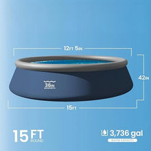 15ft x 42in Round Inflatable Outdoor Above Ground Swimming Pool Set