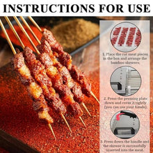 UMJIGF Kebab Maker Machine, Manual Stainless Steel 10-Hole Press Mould for BBQ Bamboo Skewers, Commercial Meat String Grilling Tool