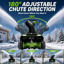 Cordless Snow Blower, 3500W Brushless, 25FT Throw, 30-Min Runtime