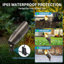 mw 12-Pack Landscape Spot Lights Outdoor, 2700K-5000K Adjustable, 7W 580LM, IP65 Waterproof, CRI 90+, 12V Low Voltage Landscape Lighting for Garden, Yard, Bronze, ETL Listed