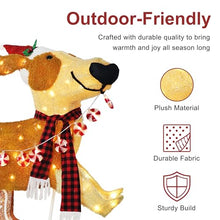 Puleo International 4' Pre-Lit Outdoor Puppy Christmas Holiday Decor with 144 Warm White Twinkling LED Lights