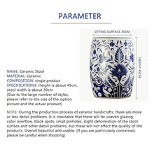 PAYUERHB Outdoor Glazed Hollow Imitation Blue & White Porcelain Drum Side Table, Chinese, Traditional, Asian, Ancient