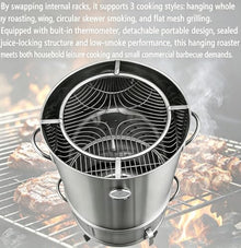 Drum Smoker and Grill, BBQ Charcoal Smoker Grill with Thermometer