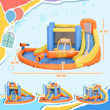 Outsunny Inflatable Water Slide 5-in-1 Bouncy Castle Orange/Blue/Yellow