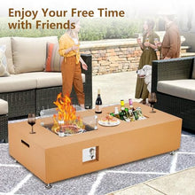 56" Orange Propane Fire Pit Table with 13" Ice Bucket, 50,000 BTU Outdoor Fire Table – Includes Wind Guard, Fire Glass Beads, CSA Certified for Patio, Garden, Poolside