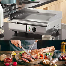 Commercial Electric Griddle 3000W BBQ Grill Stainless Steel Countertop Full Flat Hot Plate Grill Non-Stick Restaurant Teppanyaki