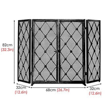 Rustic Fireplace with Doors Folding Iron Mesh Fire Pit 52 Wide X 32 High Industrial Privacy for Kid Proof