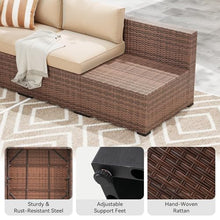 8-Piece Wicker Outdoor Patio Furniture Set with 44" Fire Pit Table