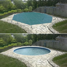 CHZDPP Professional Winter Pool Safety Covers, Customizable Round Inground Pool Protective Cover with Anchors for Concrete or Wooden Boards, Easy Installation(8.8m/28.9ft)