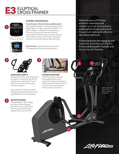 Life Fitness E3 Cross Trainer Elliptical Exercise Machine with Go Console Titanium