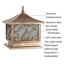 VELLOW Square Post Lights,Waterproof IP44 Outdoor Gate Bollard Pillar Light,E27 Base Exterior Antique Column Lamp Fixtures,Aluminum Glass Housing Stigma Lamps,Decorations Lighting for Patio Railing