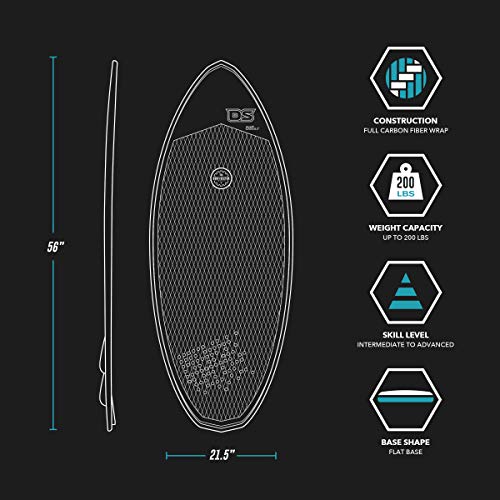 Driftsun Fifty50 Wakesurf Board Carbon Fiber Skim Style Black