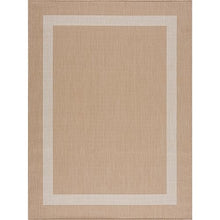 CAMILSON Outdoor Rug 10x14, Large Modern Outside Rugs for Patios Porches Waterproof Durable Washable Non-Shedding, Easy-to-Clean Indoor/Outdoor Area Carpet (10 x 14, Bordered - Beige/White)