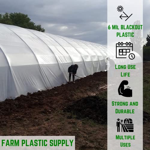Farm Plastic Supply Panda Film Light Deprivation Greenhouse Cover 6 Mil 100% Blackout Black/White