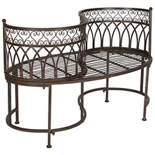 Outdoor Living Rustic Kissing Brown Iron Bench - 44" X 24" 30.8"