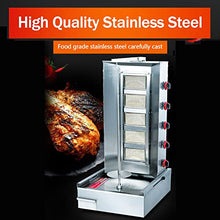 Gas Rotating Vertical Rotisserie Grills Vertical Furnace Gas Barbecue BBQ Kitchen Cookware Machine Skewer Cooker for Home Rotating Grill Multi Grill, Kebab Skewers, Stainless Steel