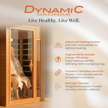 DYNAMIC SAUNAS Barcelona 1-2 Person Infrared Sauna with Red Light Therapy